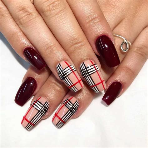 burberry runway nails|Burberry nails for holidays.